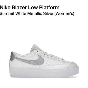 Size 11.5 woman’s Platform nike blazer summit white metallic silver brand new